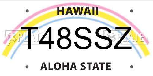 T48SSZ Hawaii License Plate
