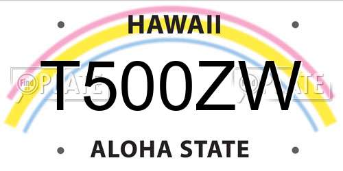 T500ZW Hawaii License Plate