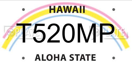 T520MP Hawaii License Plate