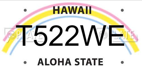 T522WE Hawaii License Plate