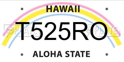 T525RO Hawaii License Plate