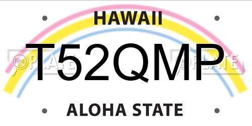 T52QMP Hawaii License Plate