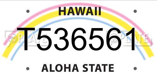 T536561 Hawaii License Plate