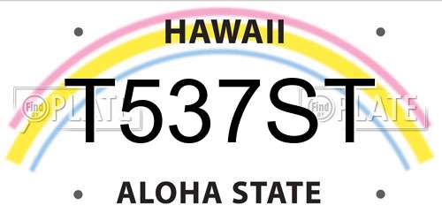 T537ST Hawaii License Plate