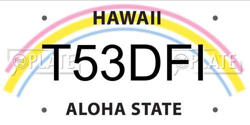 T53DFI Hawaii License Plate