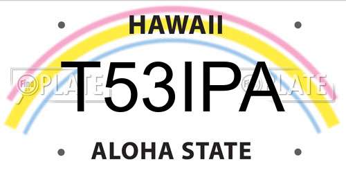 T53IPA Hawaii License Plate