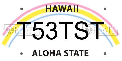 T53TST Hawaii License Plate