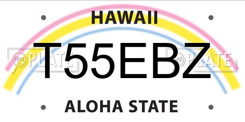 T55EBZ Hawaii License Plate