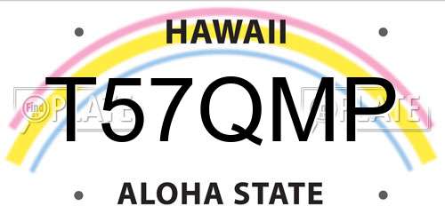 T57QMP Hawaii License Plate