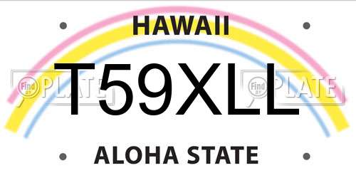 T59XLL Hawaii License Plate