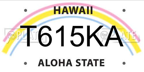 T615KA Hawaii License Plate