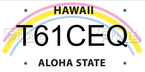 T61CEQ Hawaii License Plate