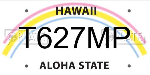 T627MP Hawaii License Plate