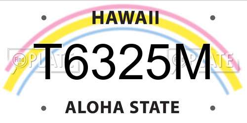 T6325M Hawaii License Plate