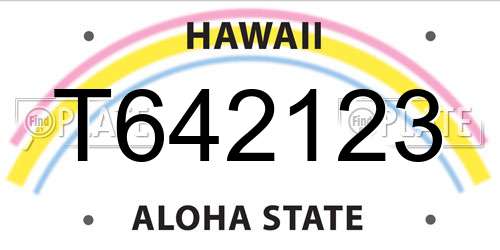 T642123 Hawaii License Plate