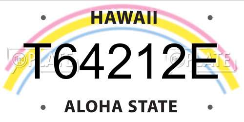 T64212E Hawaii License Plate