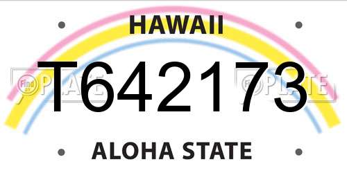 T642173 Hawaii License Plate