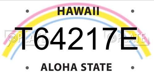 T64217E Hawaii License Plate