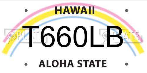 T660LB Hawaii License Plate