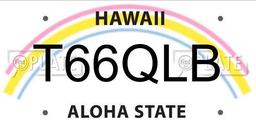 T66QLB Hawaii License Plate