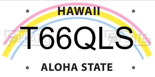 T66QLS Hawaii License Plate