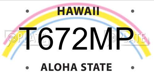 T672MP Hawaii License Plate