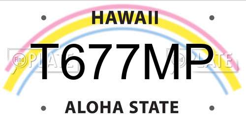 T677MP Hawaii License Plate