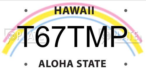 T67TMP Hawaii License Plate