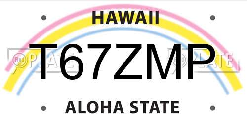 T67ZMP Hawaii License Plate