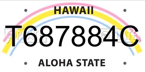 T687884C Hawaii License Plate