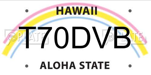 T70DVB Hawaii License Plate