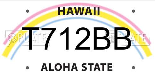 T712BB Hawaii License Plate