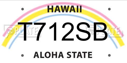 T712SB Hawaii License Plate