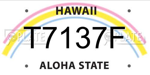 T7137F Hawaii License Plate