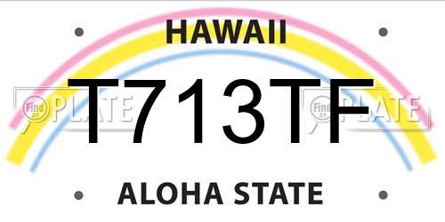 T713TF Hawaii License Plate