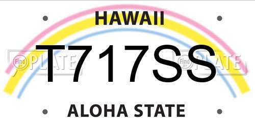 T717SS Hawaii License Plate