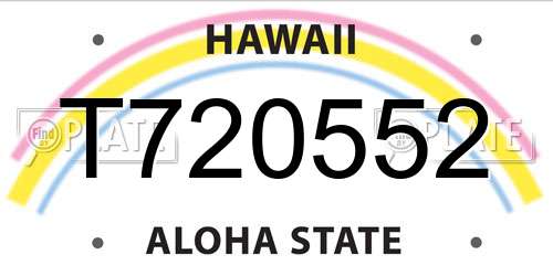 T720552 Hawaii License Plate