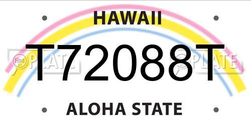 T72088T Hawaii License Plate