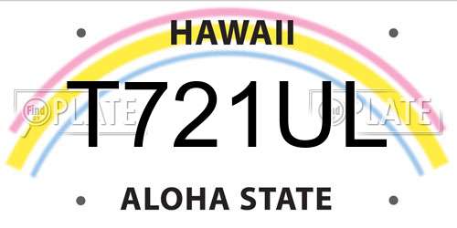 T721UL Hawaii License Plate