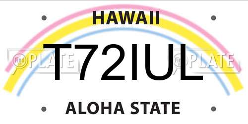 T72IUL Hawaii License Plate