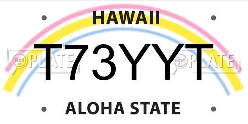 T73YYT Hawaii License Plate