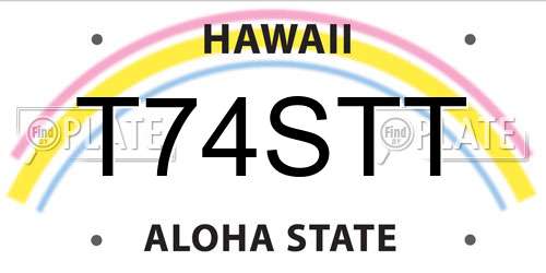 T74STT Hawaii License Plate