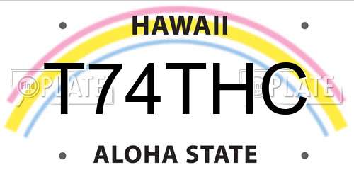T74THC Hawaii License Plate