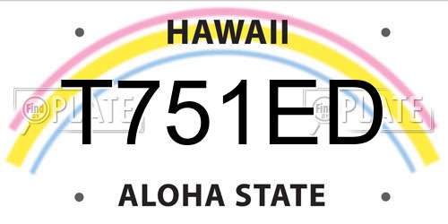 T751ED Hawaii License Plate