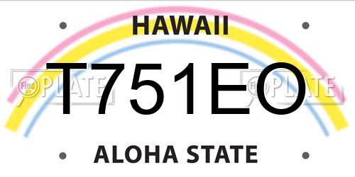 T751EO Hawaii License Plate