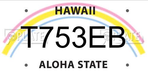 T753EB Hawaii License Plate