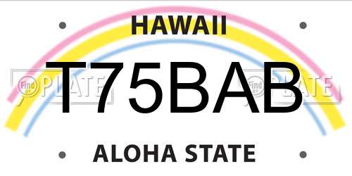 T75BAB Hawaii License Plate