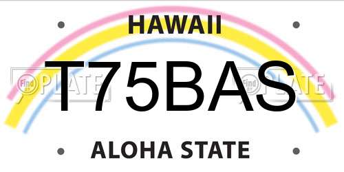 T75BAS Hawaii License Plate