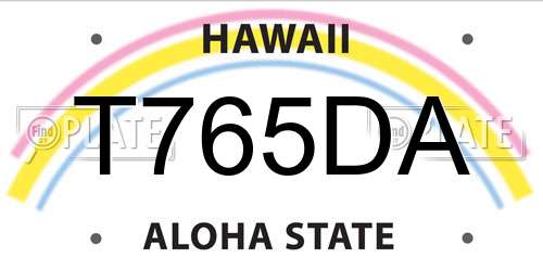 T765DA Hawaii License Plate