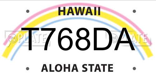 T768DA Hawaii License Plate